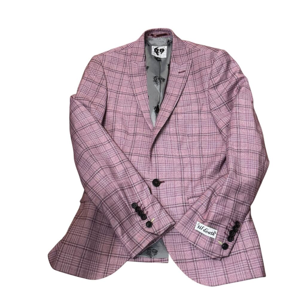 Twisted Tailor Blazer Mens 36R Suchet Dinner Jacket Party Skull Lining Lilac